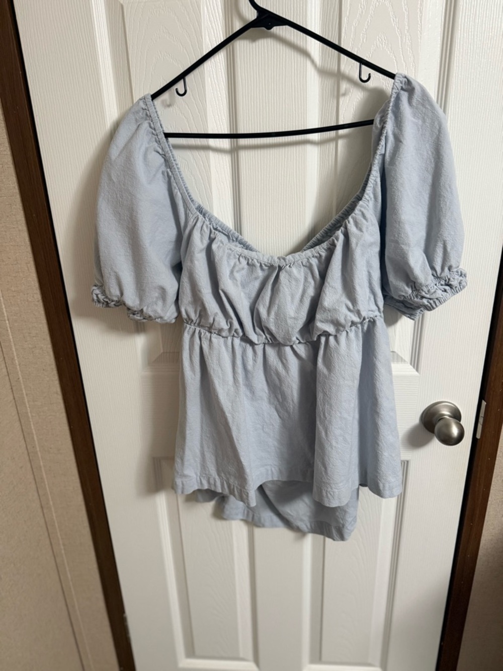 Free people blue open back sleeve top sz Lg boho night out